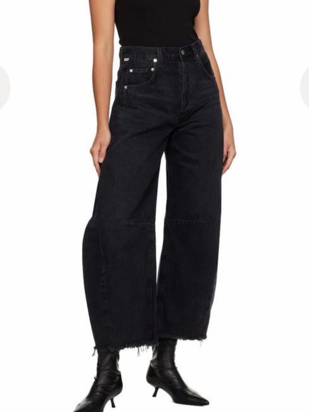 Citizens Of Humanity Black Horseshoe crop jean